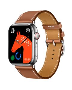 Apple Watch Hermès Series 8 GPS + Cellular 45mm Silver Stainless Steel Case with Gold Single Tour